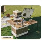 جعبه چرخ‌دار ذخیره‌سازی Naturehike مدل CNK2350XB012 جعبه چرخ‌دار ذخیره‌سازی نیچرهایک مدل CNK2350XB012 یک راهکار حرفه‌ای و چندمنظوره برای نظم‌دهی و حمل آسان تجهیزات در کمپینگ، سفرهای جاده‌ای، پیک‌نیک و حتی استفاده خانگی است. این محصول با طراحی هوشمندانه، تنها یک جعبه نگهداری نیست؛ بلکه ترکیبی از باکس ذخیره‌سازی، چمدان چرخ‌دار و میز پرتابل را در اختیار شما قرار می‌دهد. بدنه اصلی جعبه از پلی‌پروپیلن (PP) باکیفیت و بهداشتی ساخته شده که در برابر ضربه، رطوبت و فشار مقاوم بوده و بدون بو است. این ساختار امکان تحمل وزن تا ۳۰ کیلوگرم را فراهم می‌کند. ظرفیت واقعی ۴۲ لیتری جعبه فضای کافی برای نگهداری تجهیزات کمپینگ، لوازم سفر یا وسایل خودرو ایجاد می‌کند. طراحی بازشوی جانبی از دو سمت، دسترسی به محتویات داخلی را حتی در حالت چیدمان چند جعبه روی هم بسیار آسان می‌سازد. یکی از ویژگی‌های منحصربه‌فرد این مدل، قابلیت تبدیل شدن به میز است. تخته میز جداشونده به همراه چهار پایه تاشو که در محفظه داخلی جعبه قرار می‌گیرند، امکان استفاده از این محصول به‌عنوان یک میز کاربردی برای غذا، آماده‌سازی یا کار در فضای باز را فراهم می‌کنند. چرخ‌های روان و قابل جدا شدن در کنار دسته چمدانی، حمل جعبه را ساده و بدون دردسر کرده‌اند. همچنین طراحی تاشو یک‌مرحله‌ای باعث می‌شود پس از استفاده، جعبه فضای بسیار کمی اشغال کند.